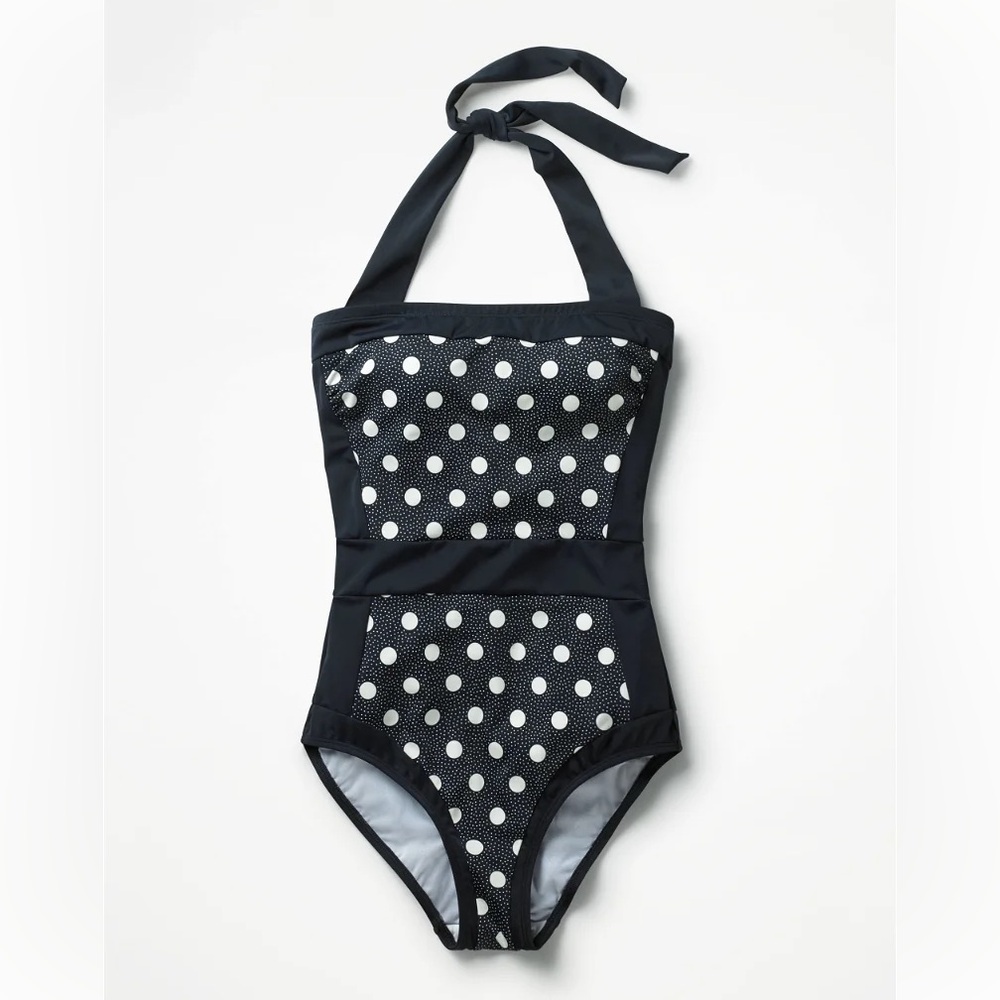 New Boden Polka Dot Santorini Halterneck Swimsuit. Sz 6